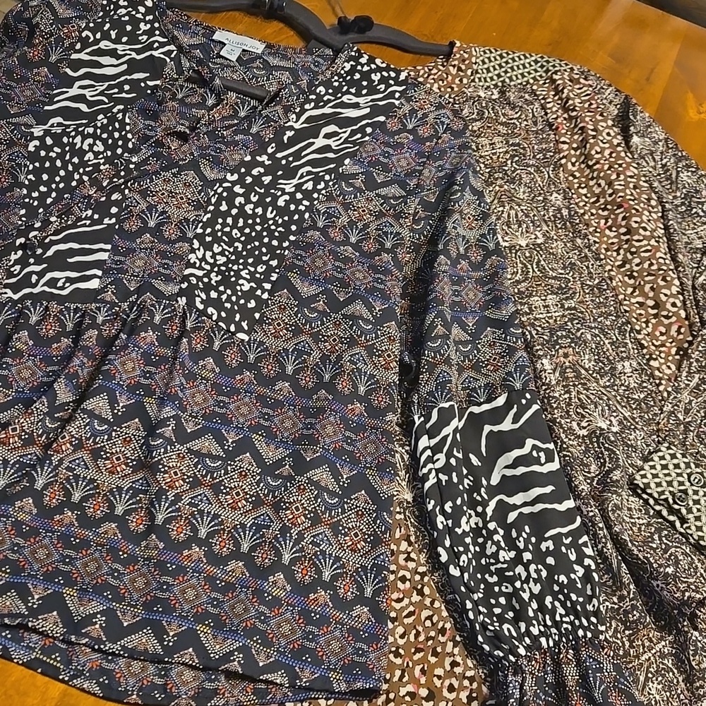2 Patterned Long Sleeve Blouses From Evereve